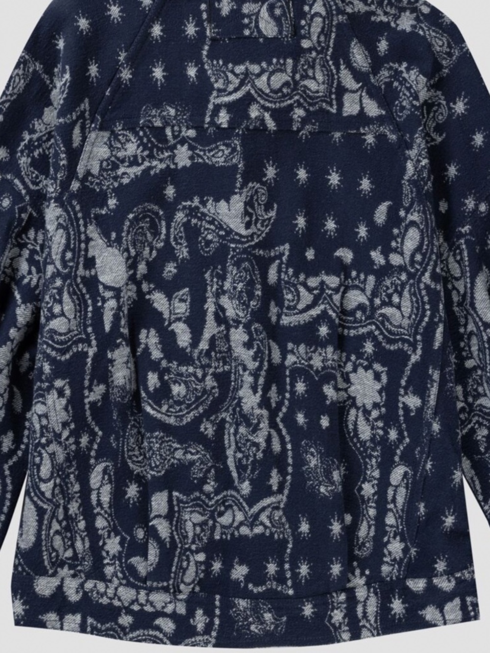 We The Free Bandana Jacquard Shirt Jacket in Indigo Blue Sz M NWT $198R - Picture 7 of 11